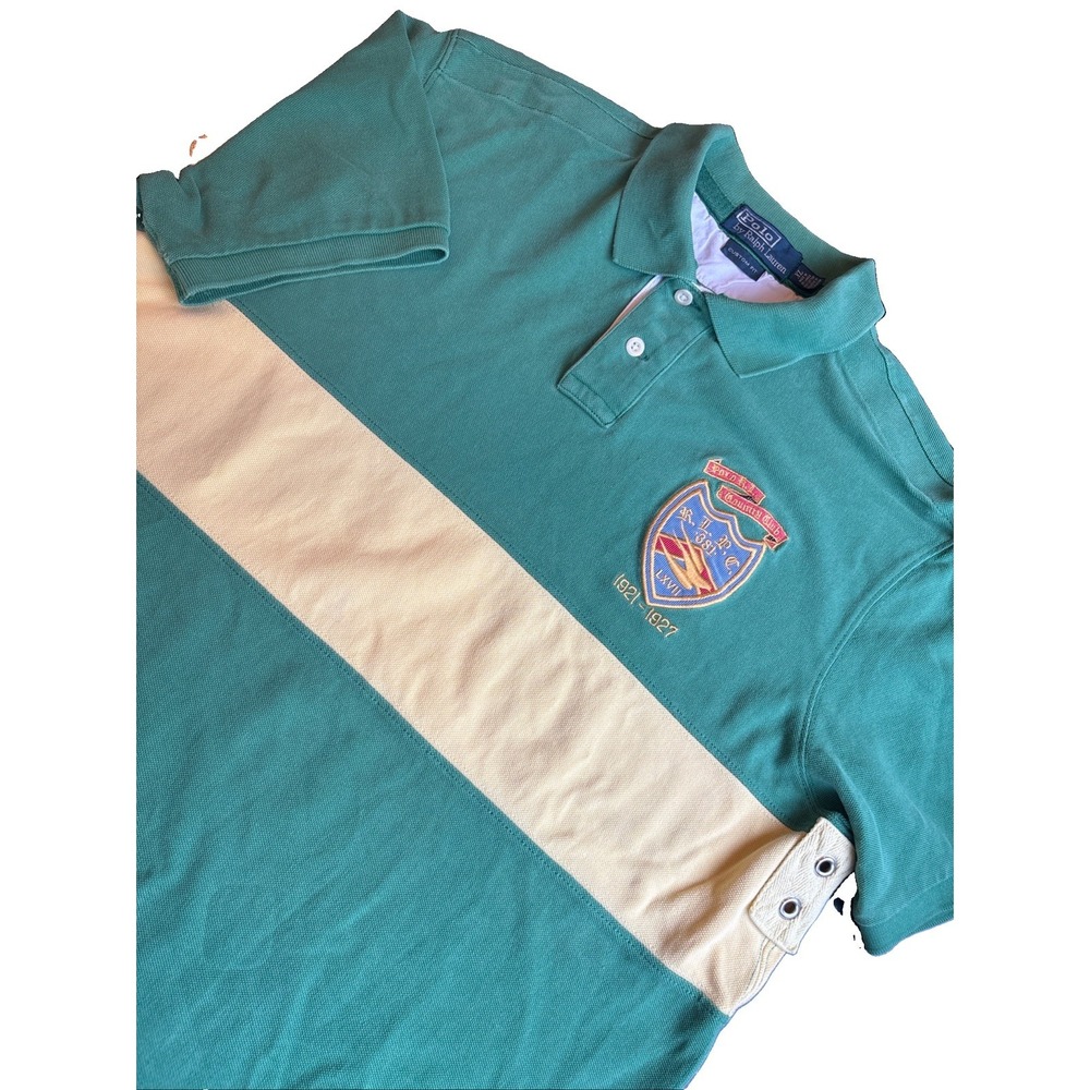 Vintage 80s POLO BY RALPH LAUREN Custom Fit Crest Rugby Country Club Men's XL
